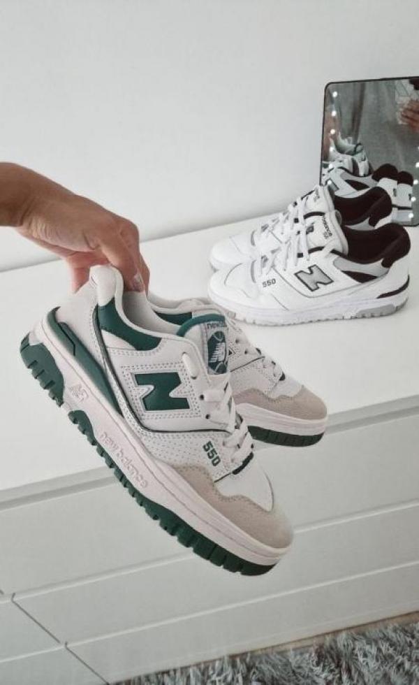 New Balance 550 white green for fix